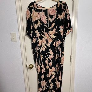 ASOS CURVE Jumpsuit with Wrap Front in Floral Print